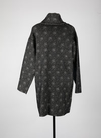 Pull à manches longues moucheté en laine - Noir