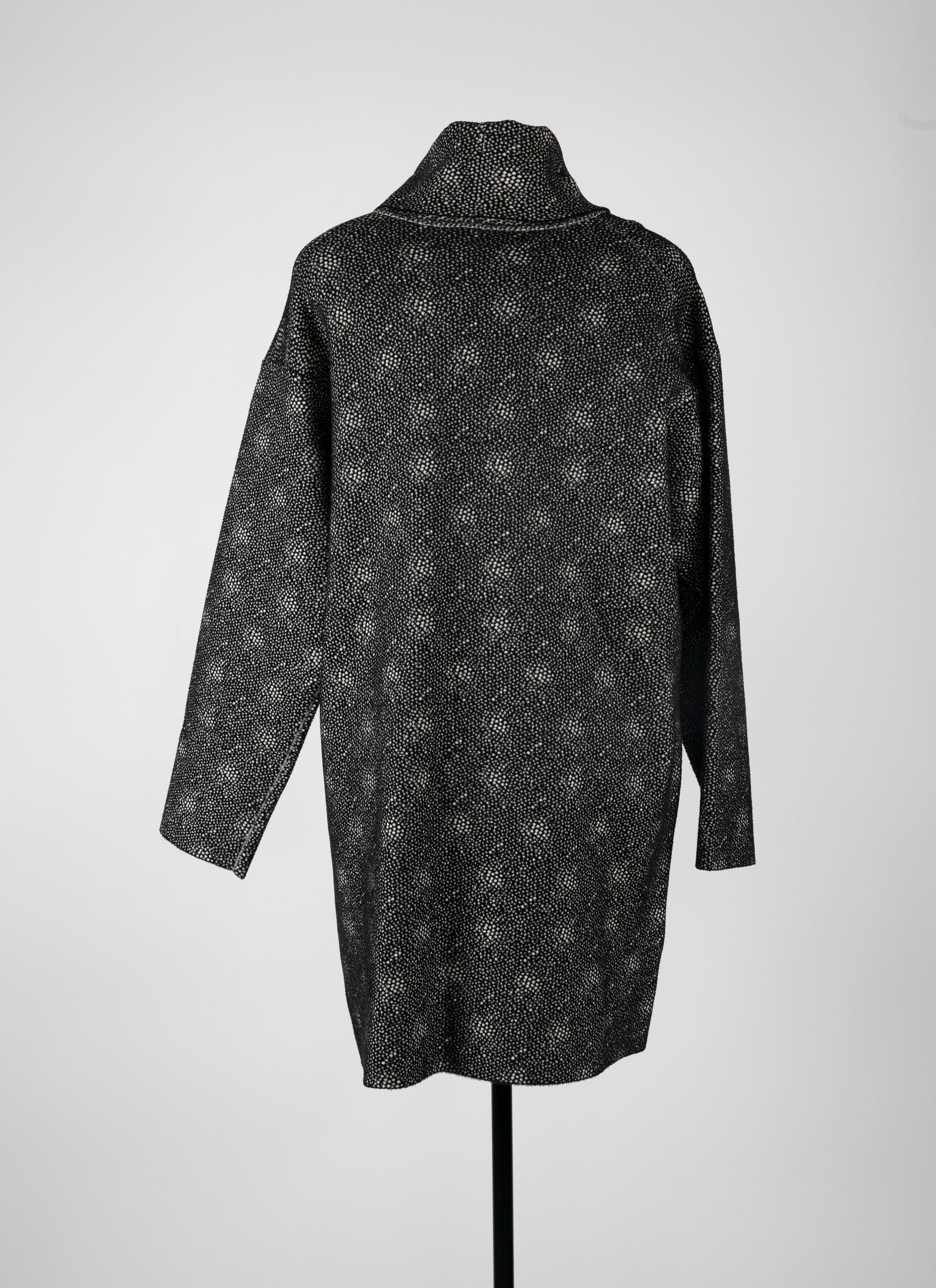 Pull à manches longues moucheté en laine - Noir