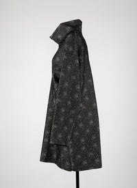 Pull à manches longues moucheté en laine - Noir