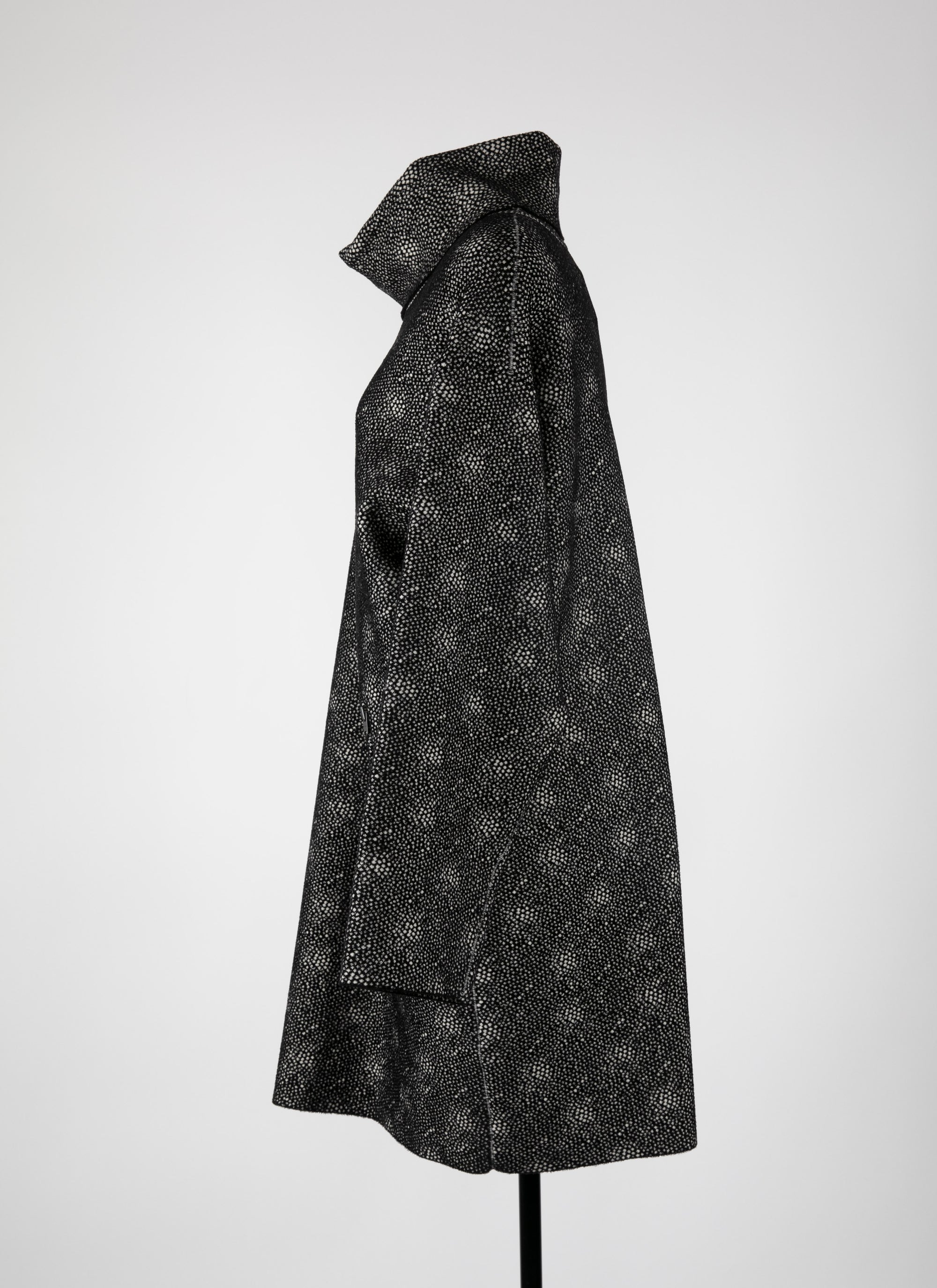 Pull à manches longues moucheté en laine - Noir