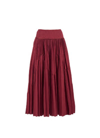 Wool pleated skirt - Bordeaux