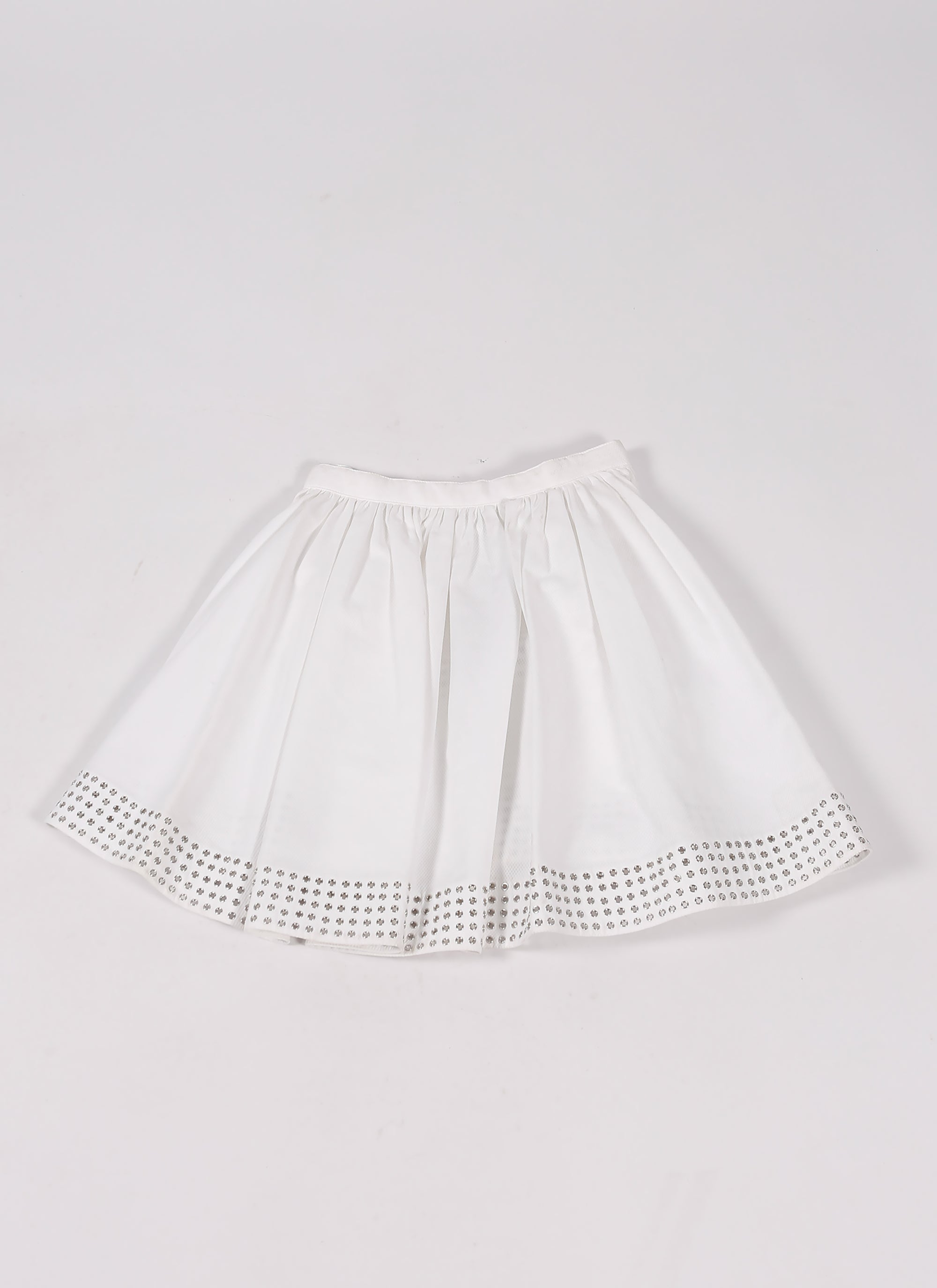 Jupe courte asymétrique ajourée - Blanc