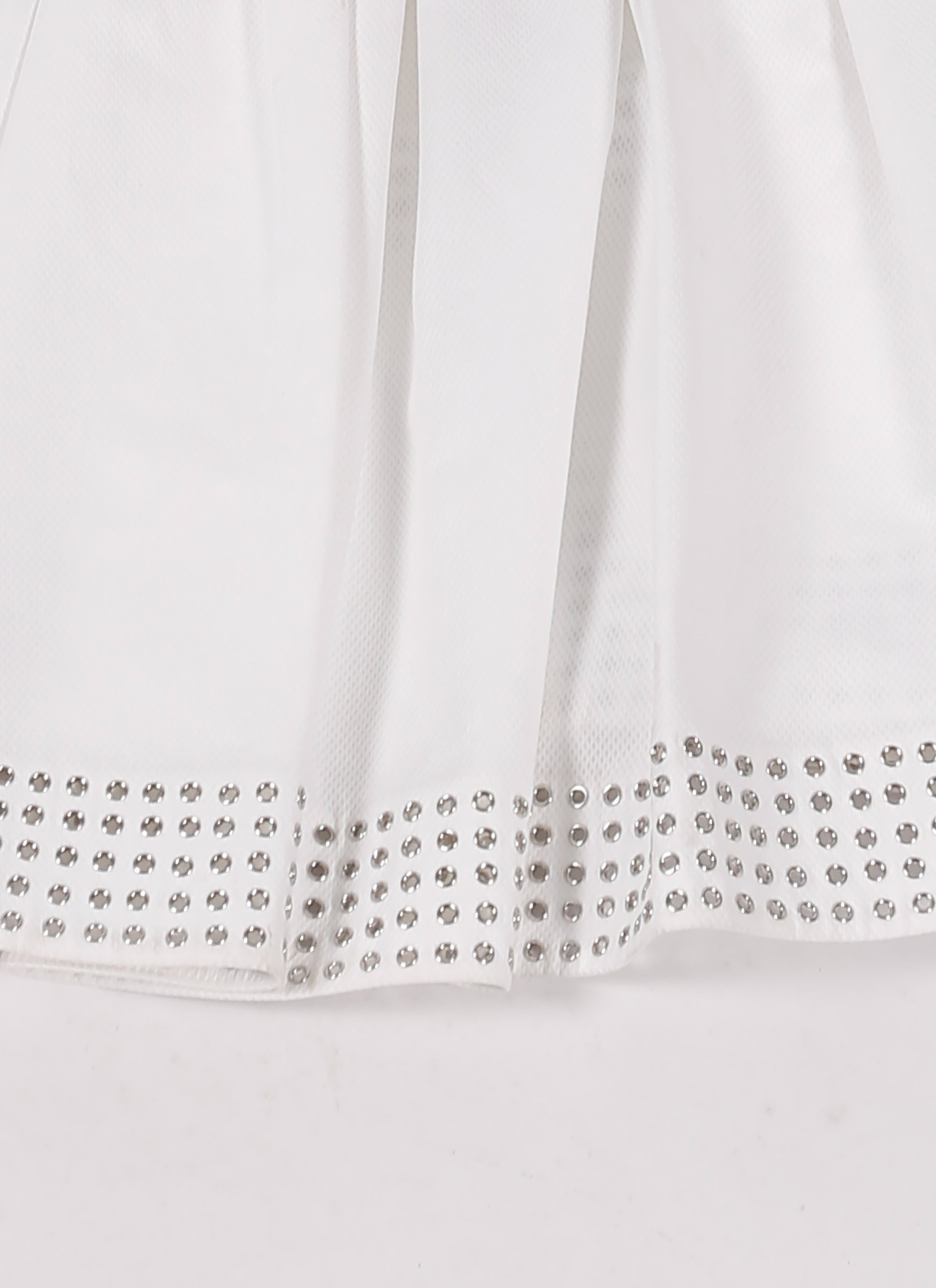 Jupe courte asymétrique ajourée - Blanc