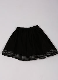 Jupe courte asymétrique ajourée - Noir