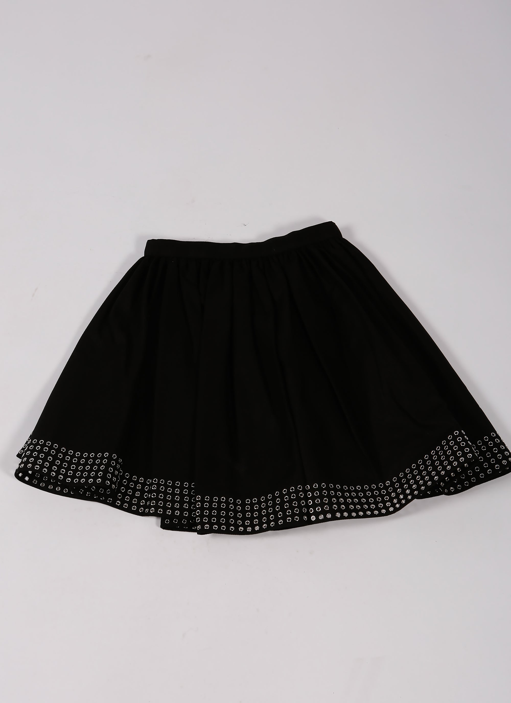 Jupe courte asymétrique ajourée - Noir