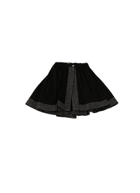 Jupe courte asymétrique ajourée - Noir