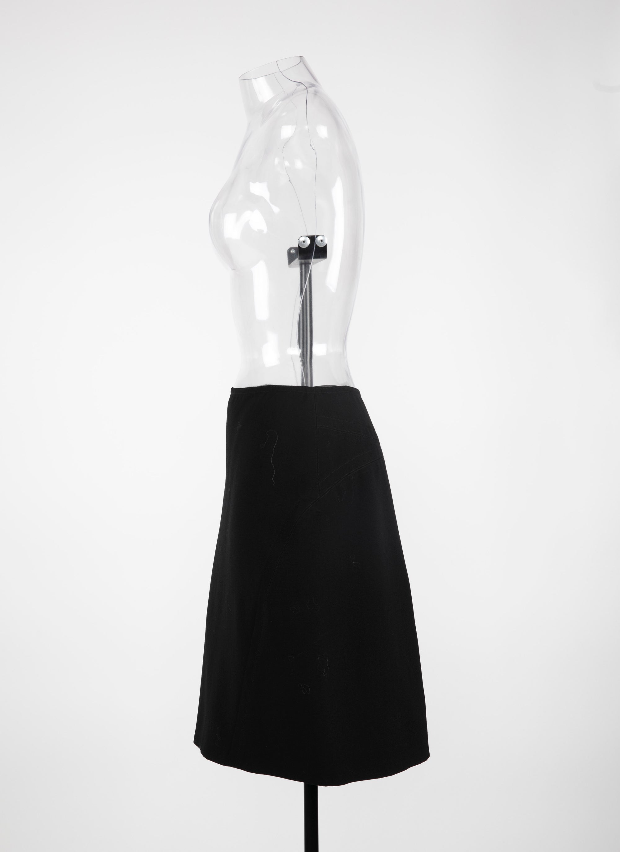 Wool gabardine pencil skirt - Black