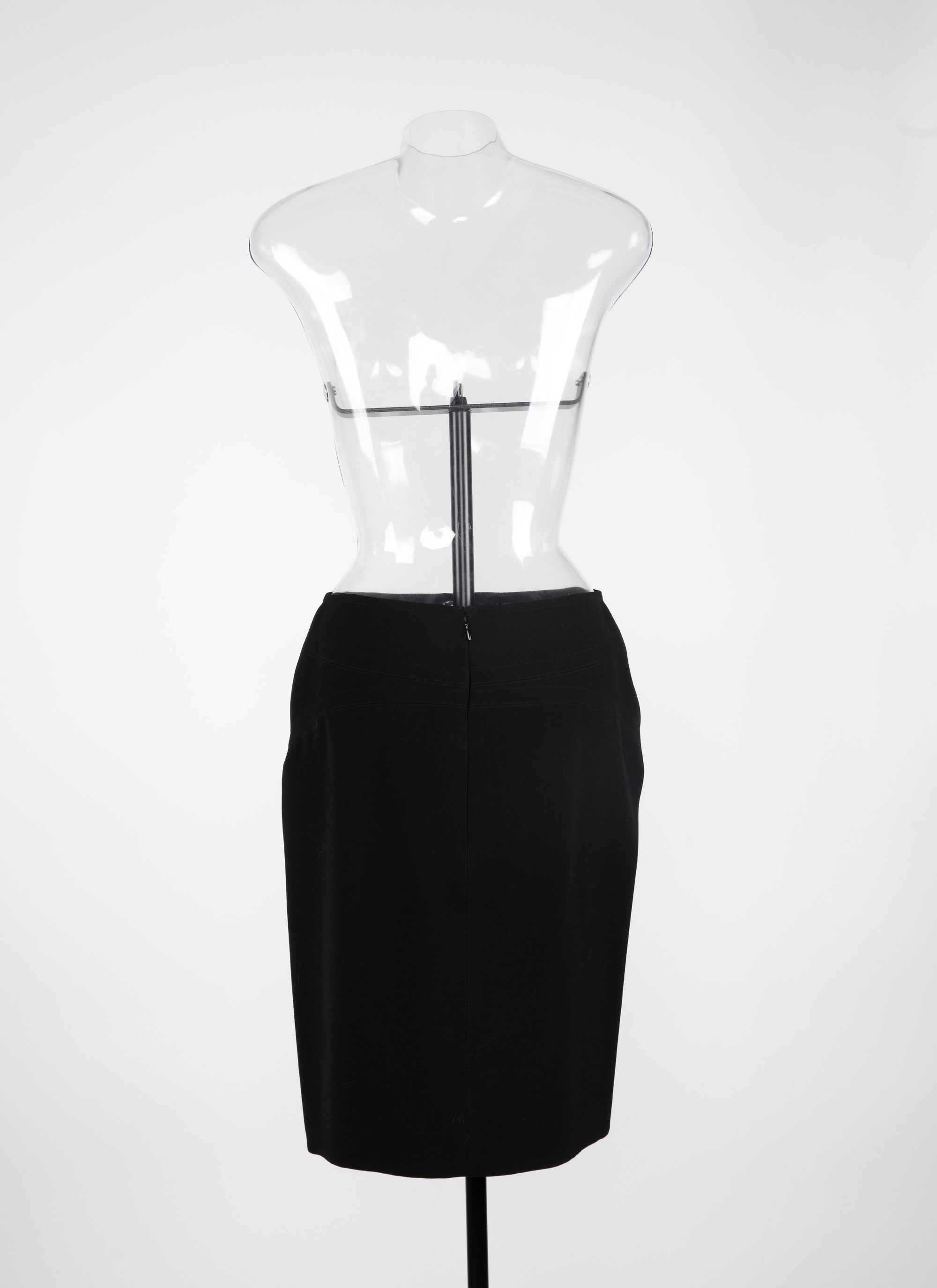 Wool gabardine pencil skirt - Black