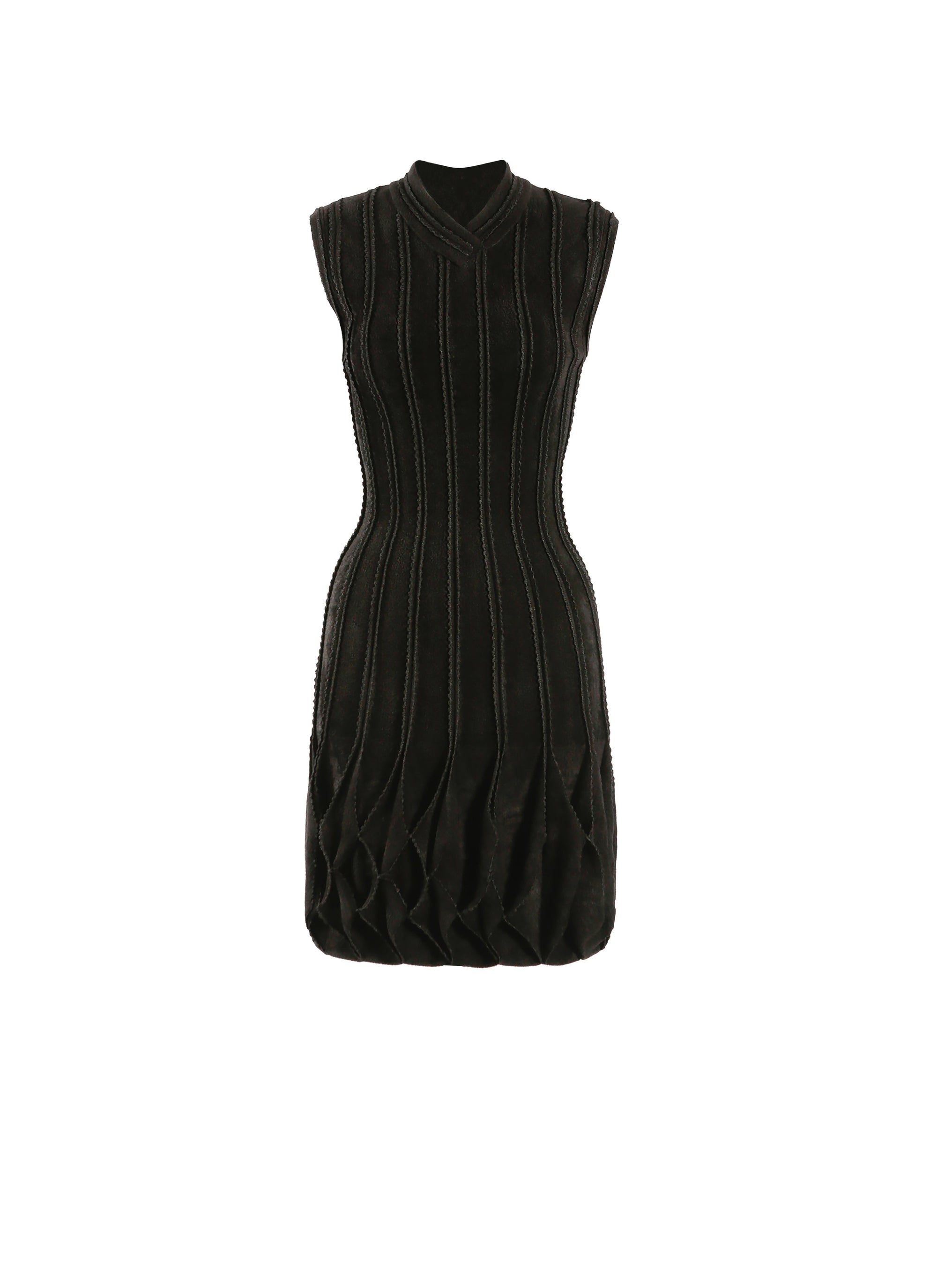 Lampion sleeveless shift dress - Black