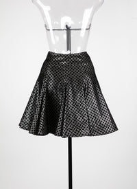 Jupe courte en velours lys - Noir
