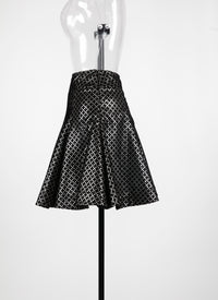 Jupe courte en velours lys - Noir