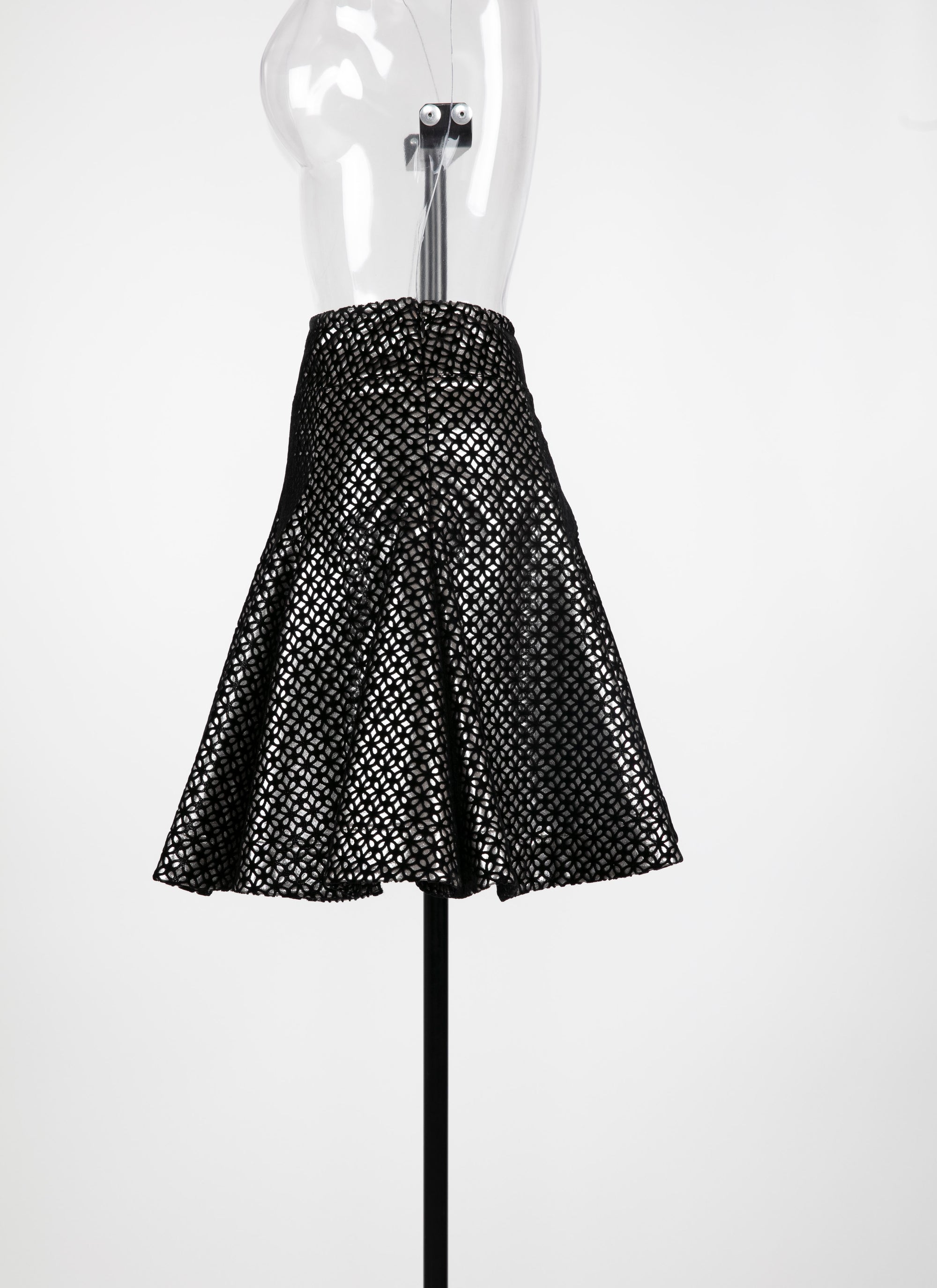 Jupe courte en velours lys - Noir