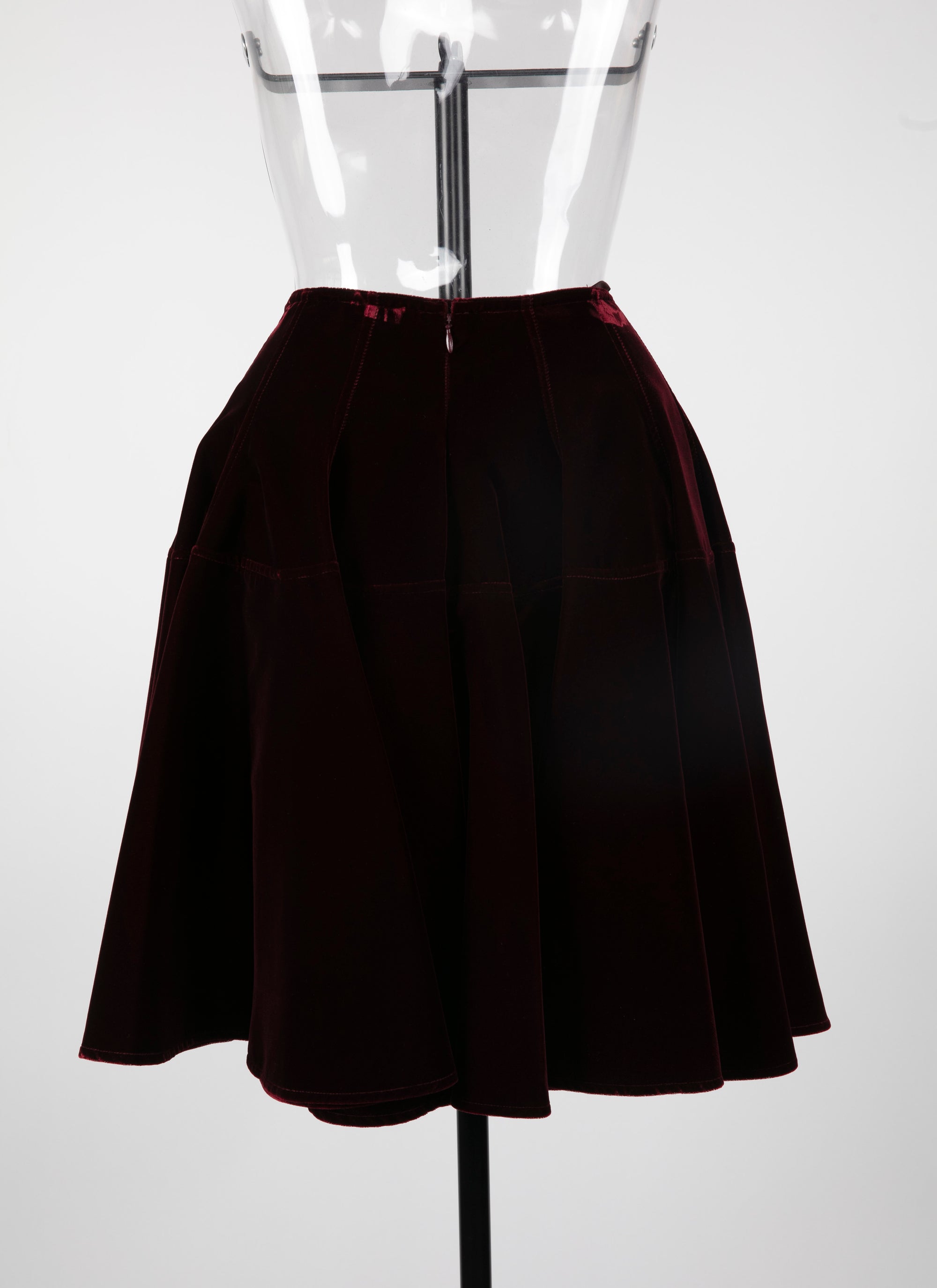 Short skirt in velvet - Garnet