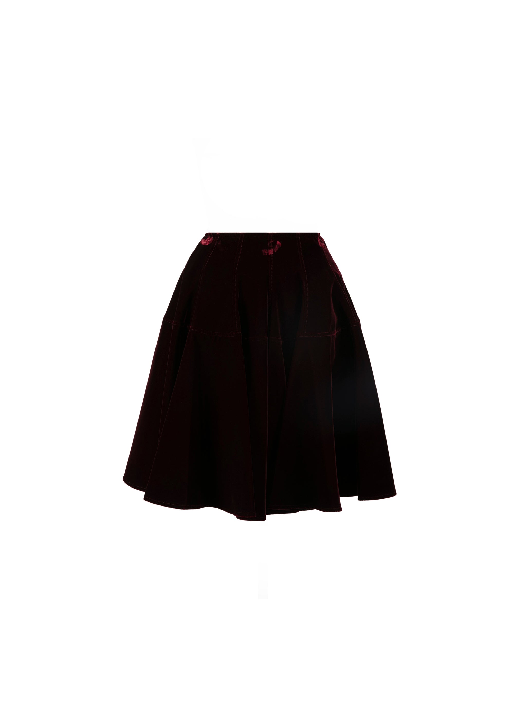 Short skirt in velvet - Garnet