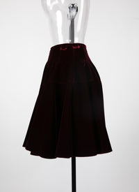 Short skirt in velvet - Garnet