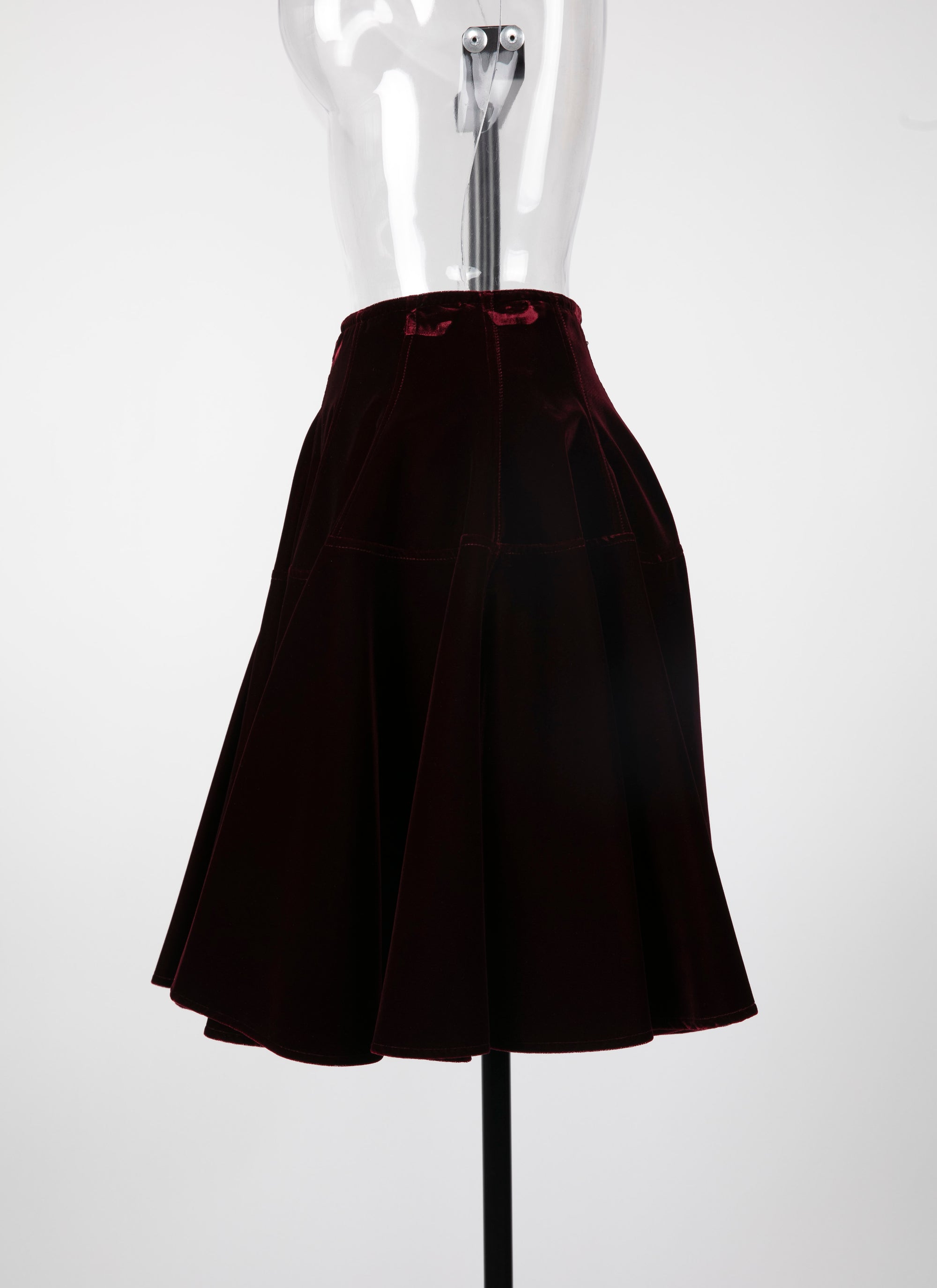 Short skirt in velvet - Garnet