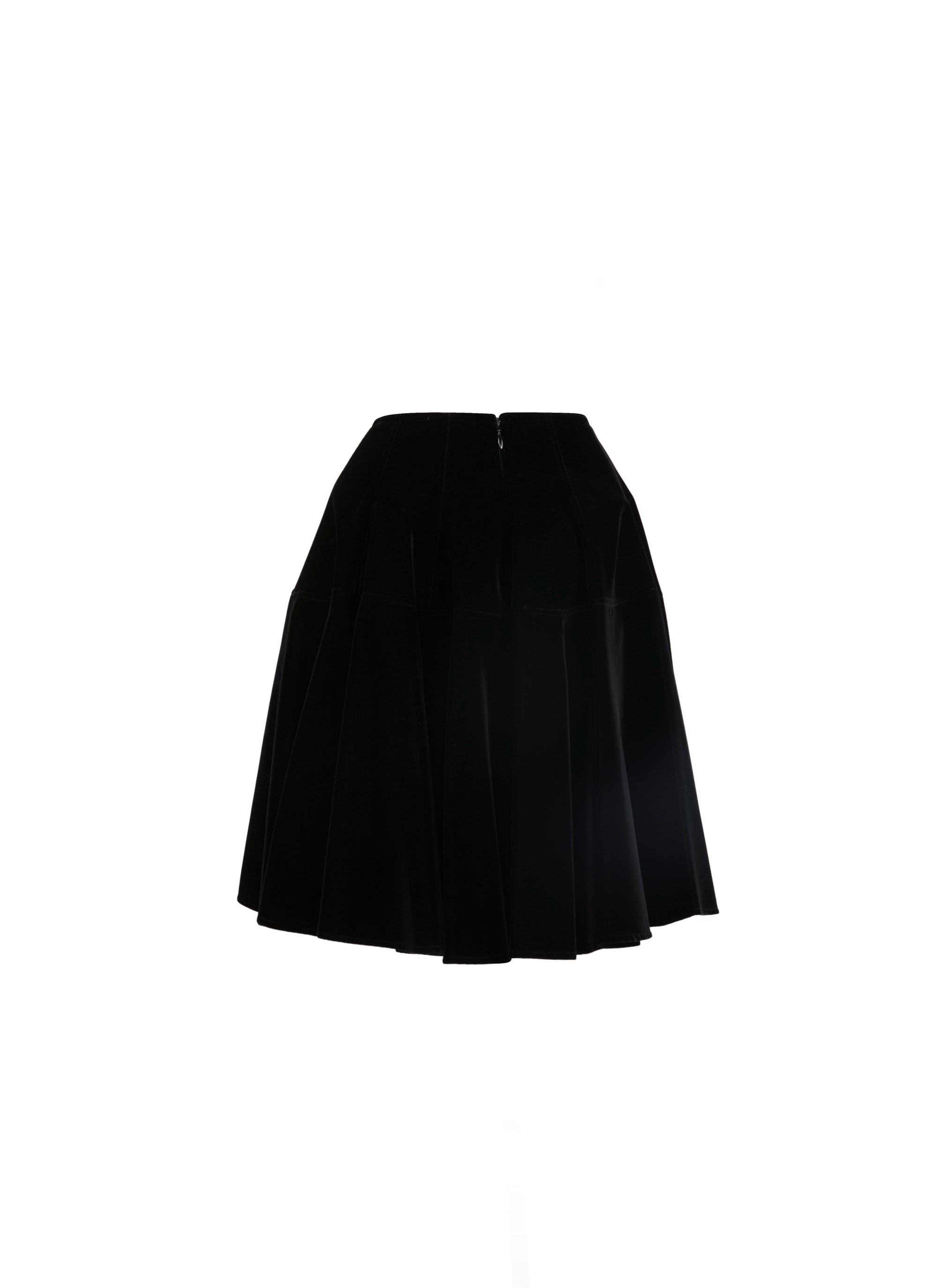 Jupe courte en velours - Noir