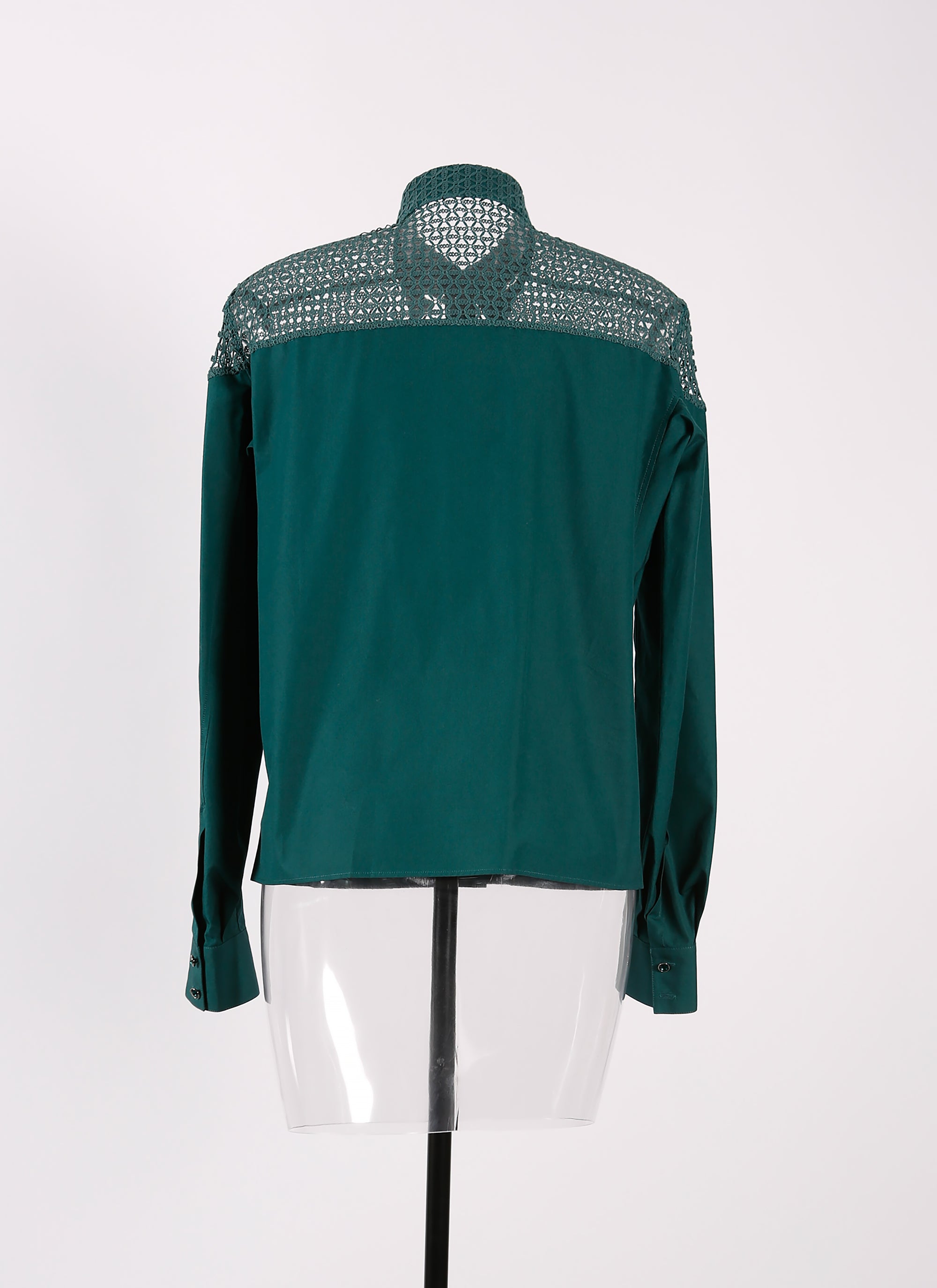 Openwork bi-material shirt - Duck Blue