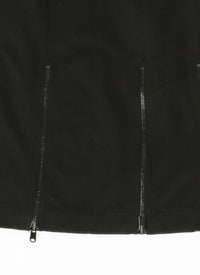 Jupe longue zippée en gabardine - Noir