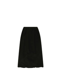 Jupe longue zippée en gabardine - Noir