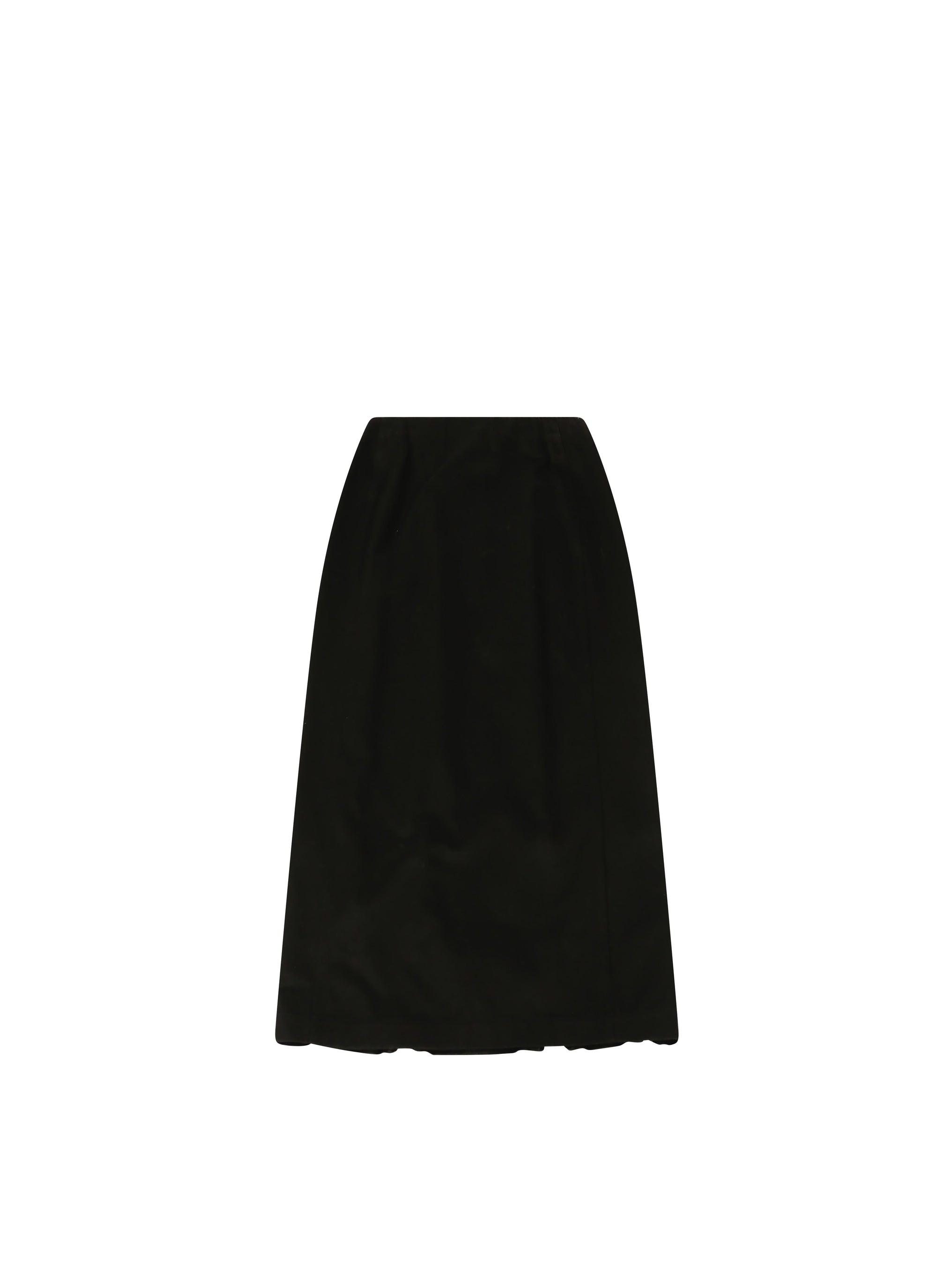 Jupe longue zippée en gabardine - Noir