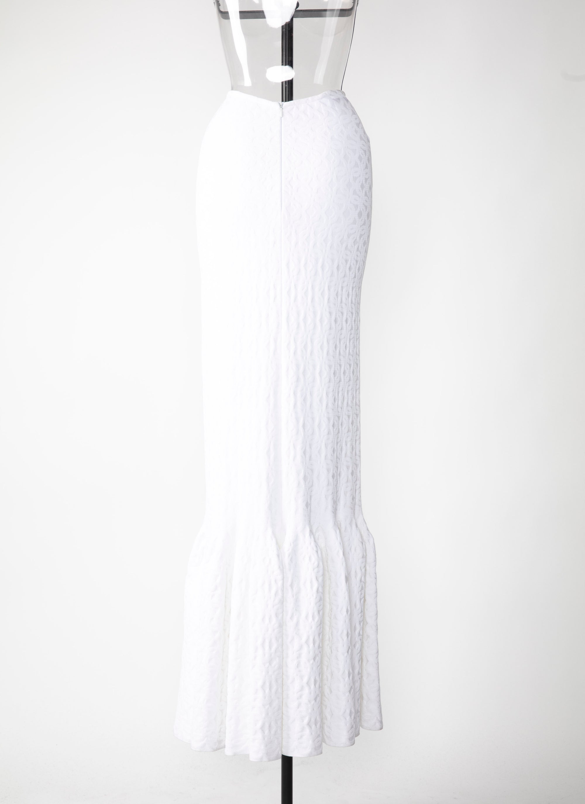 Knitted Damascus skirt - White
