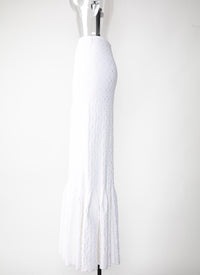 Knitted Damascus skirt - White
