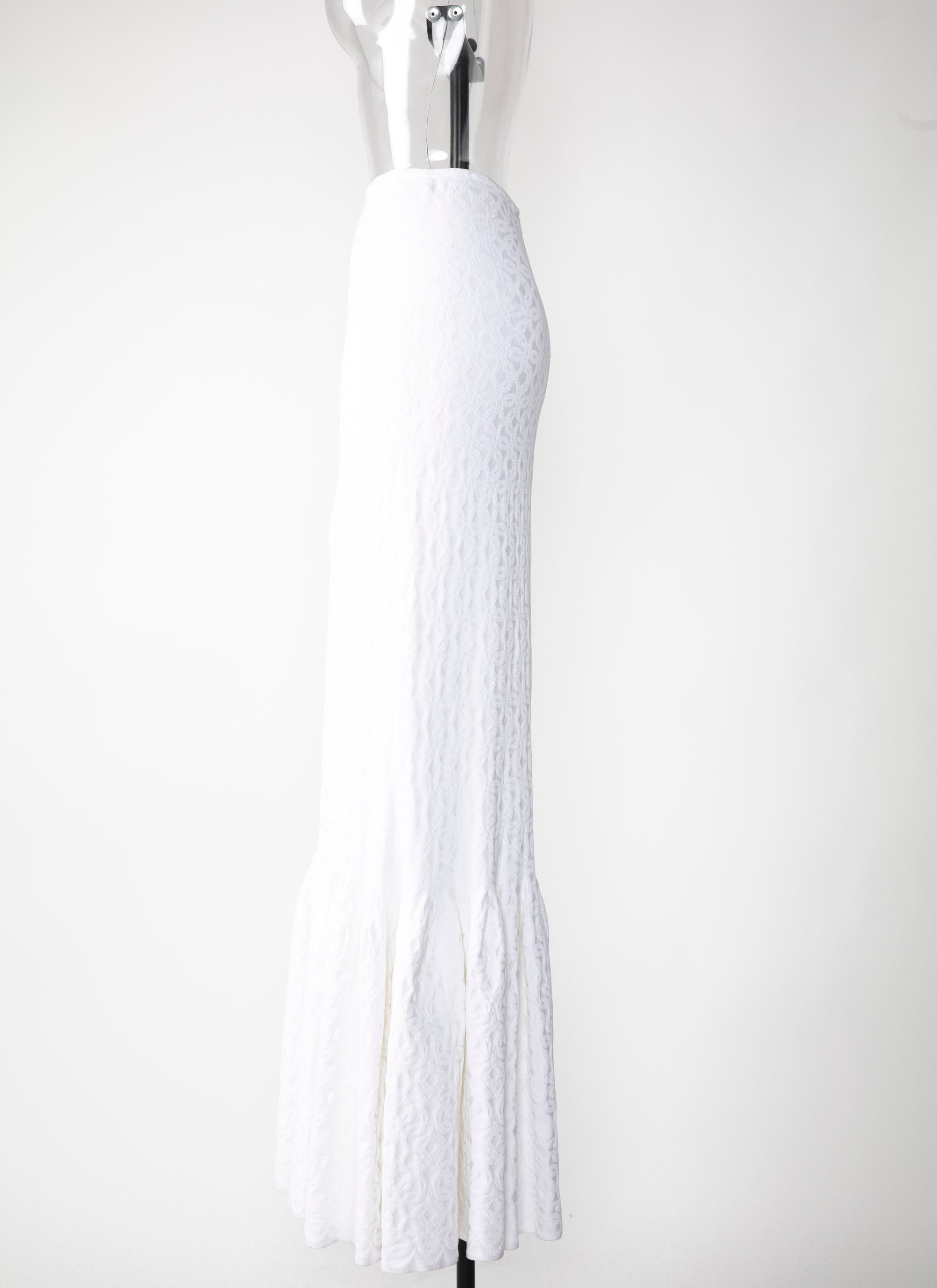 Knitted Damascus skirt - White