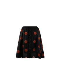 Jupe en popeline à pois - Noir & Mandarine