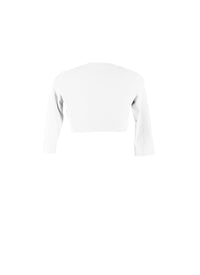 Long sleeve knitted cardigan - White