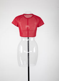 Cardigan à manches courtes Discobole en maille - Rouge Foncé