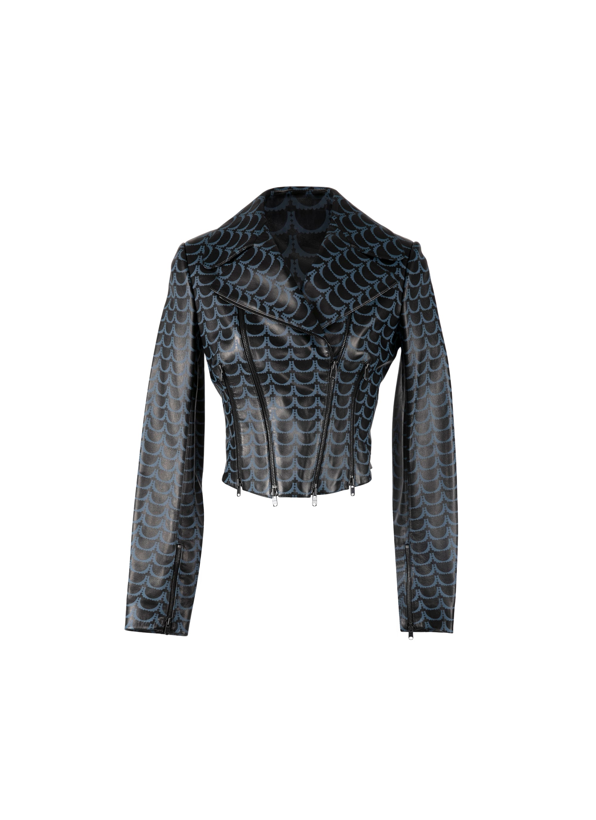 Plunging perfecto in leather - Copper Black