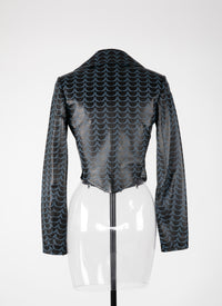 Plunging perfecto in leather - Copper Black