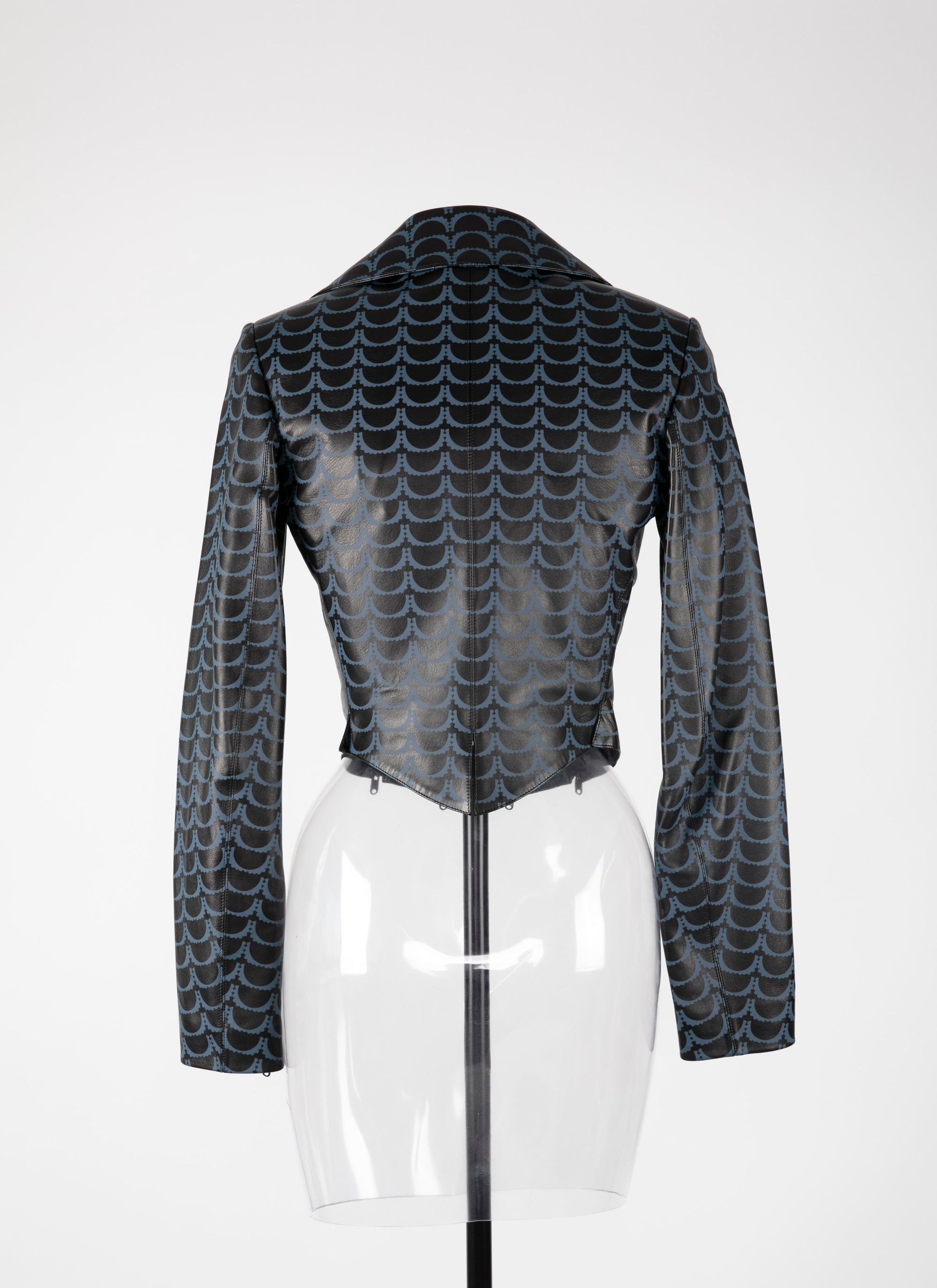 Plunging perfecto in leather - Copper Black