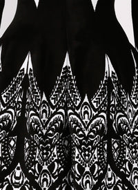 Tatoo long sleeve knitted dress - Black & White