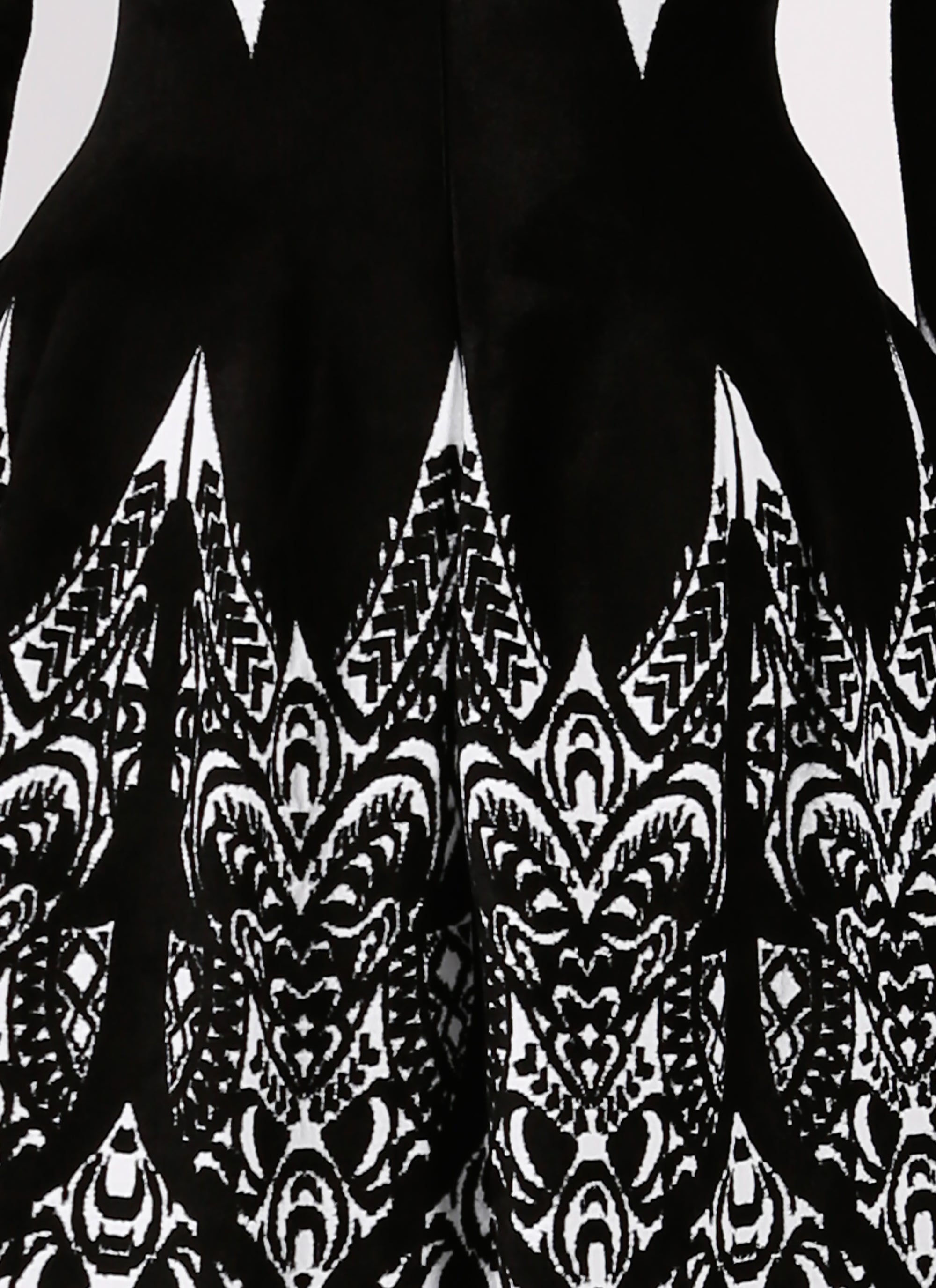 Tatoo long sleeve knitted dress - Black & White