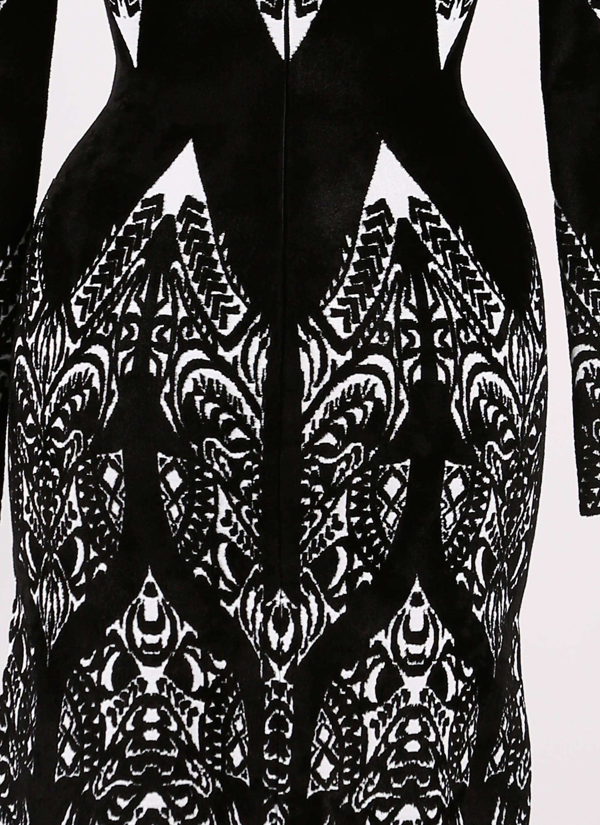 Tatoo long sleeve knitted dress - Black & Forest