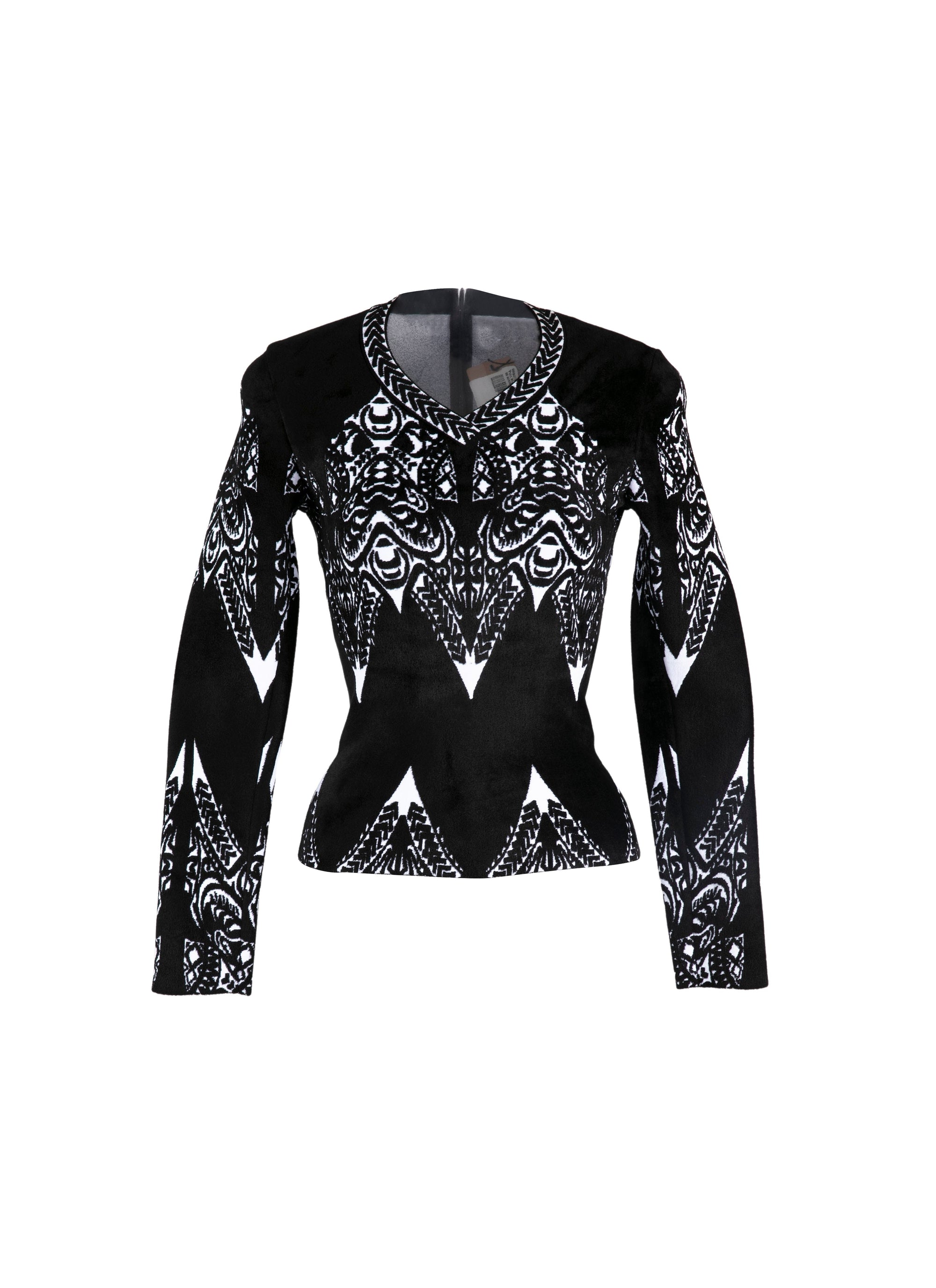 Pull à manches longues Tatoo en maille - Noir & Noir