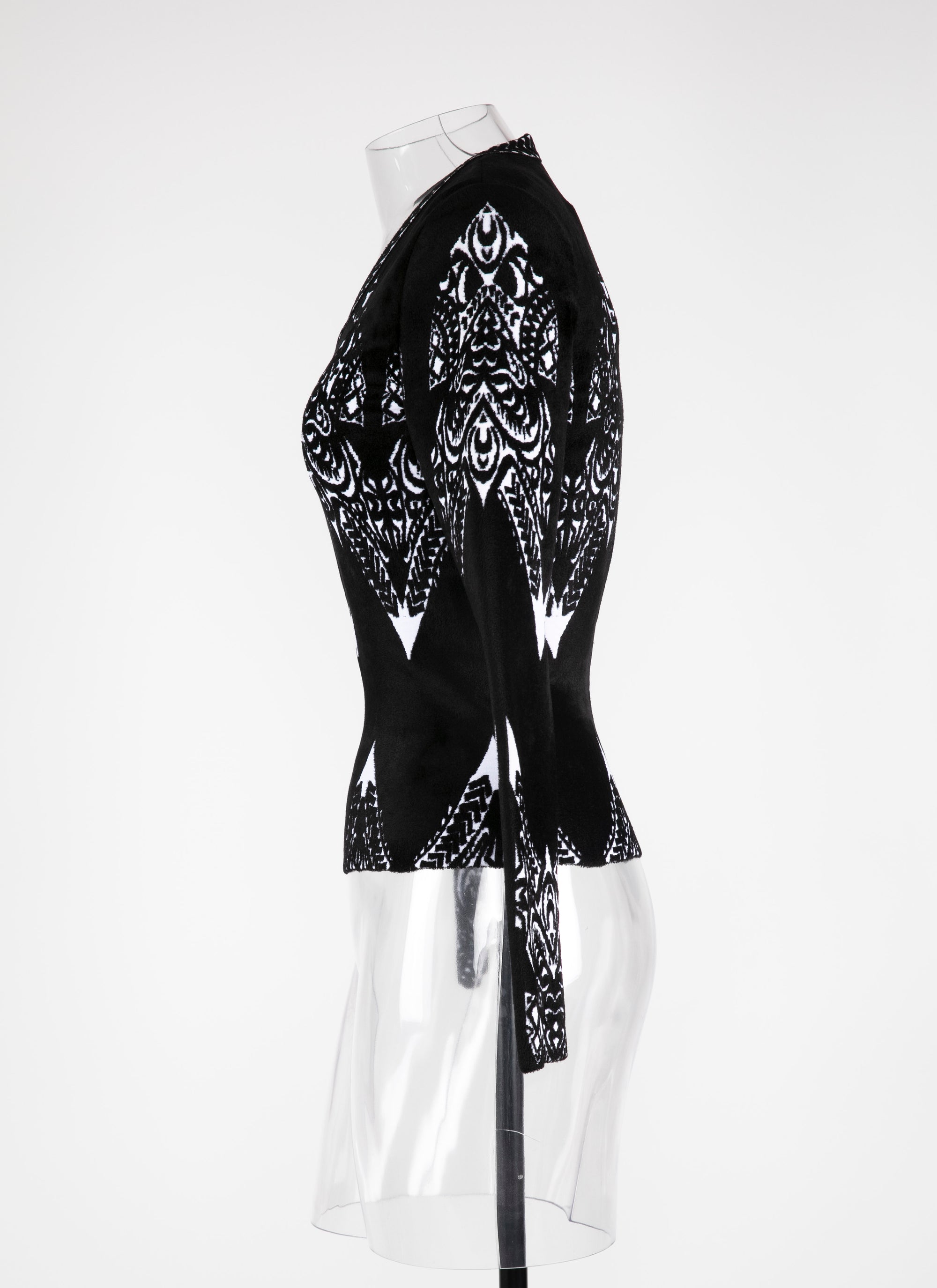Pull à manches longues Tatoo en maille - Noir & Noir