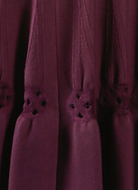 Jupe à motif rosace en laine - Aubergine