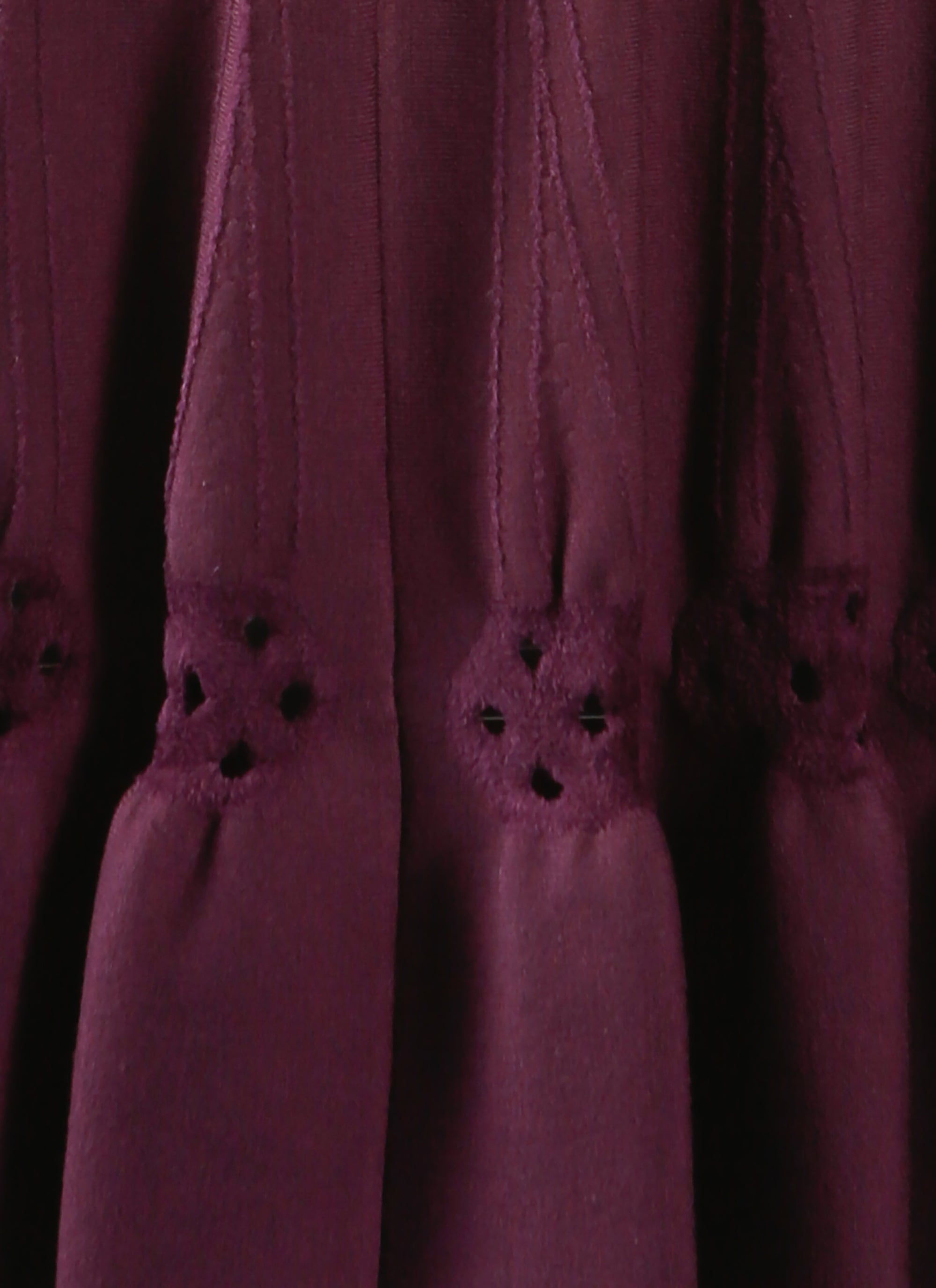 Jupe à motif rosace en laine - Aubergine
