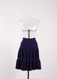 Wool rosette skirt - Indigo