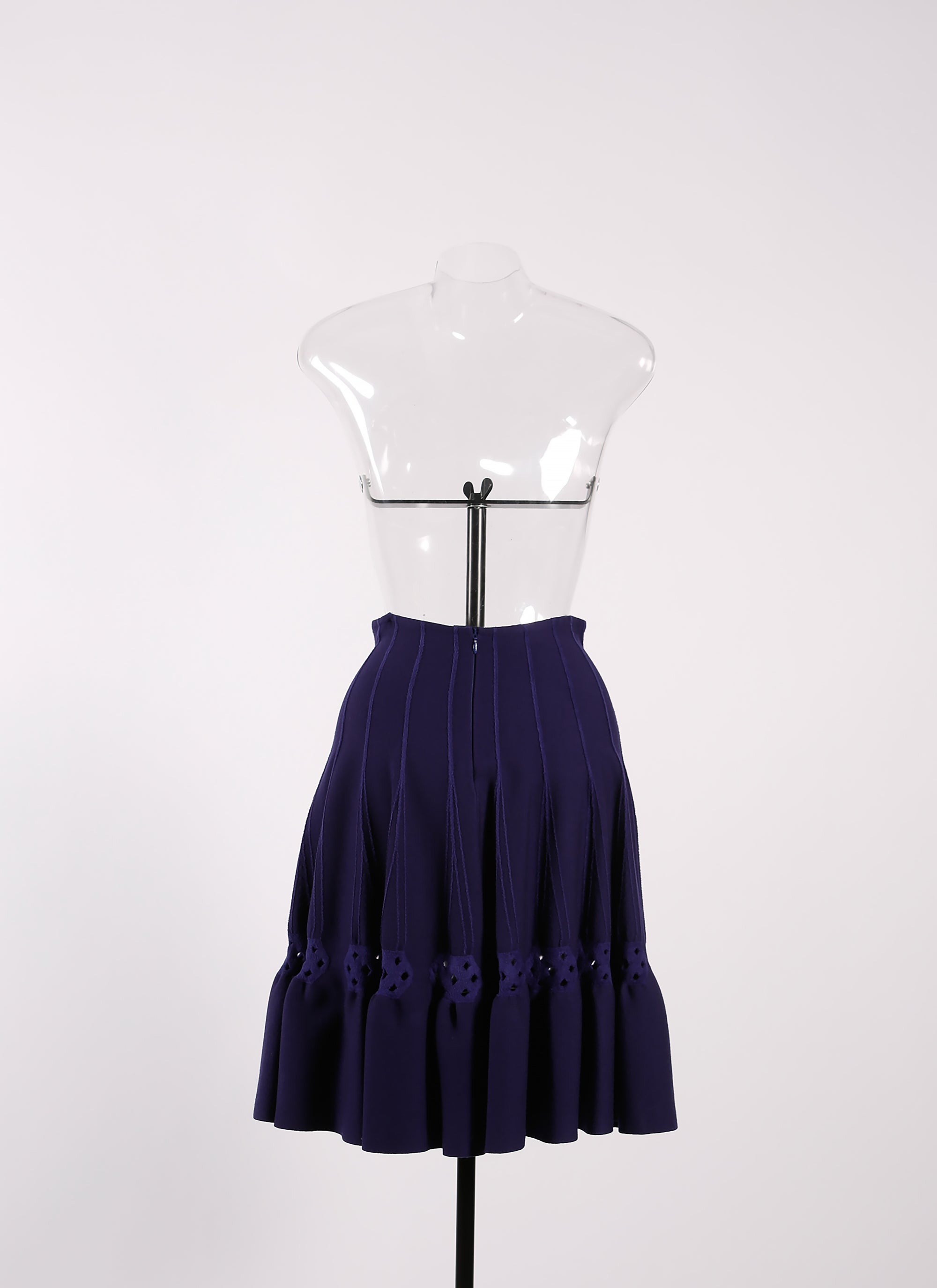 Wool rosette skirt - Indigo