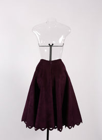 Jupe en velours - Aubergine
