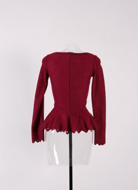 Pull à manches longues Trigone en maille - Rose Fuchsia