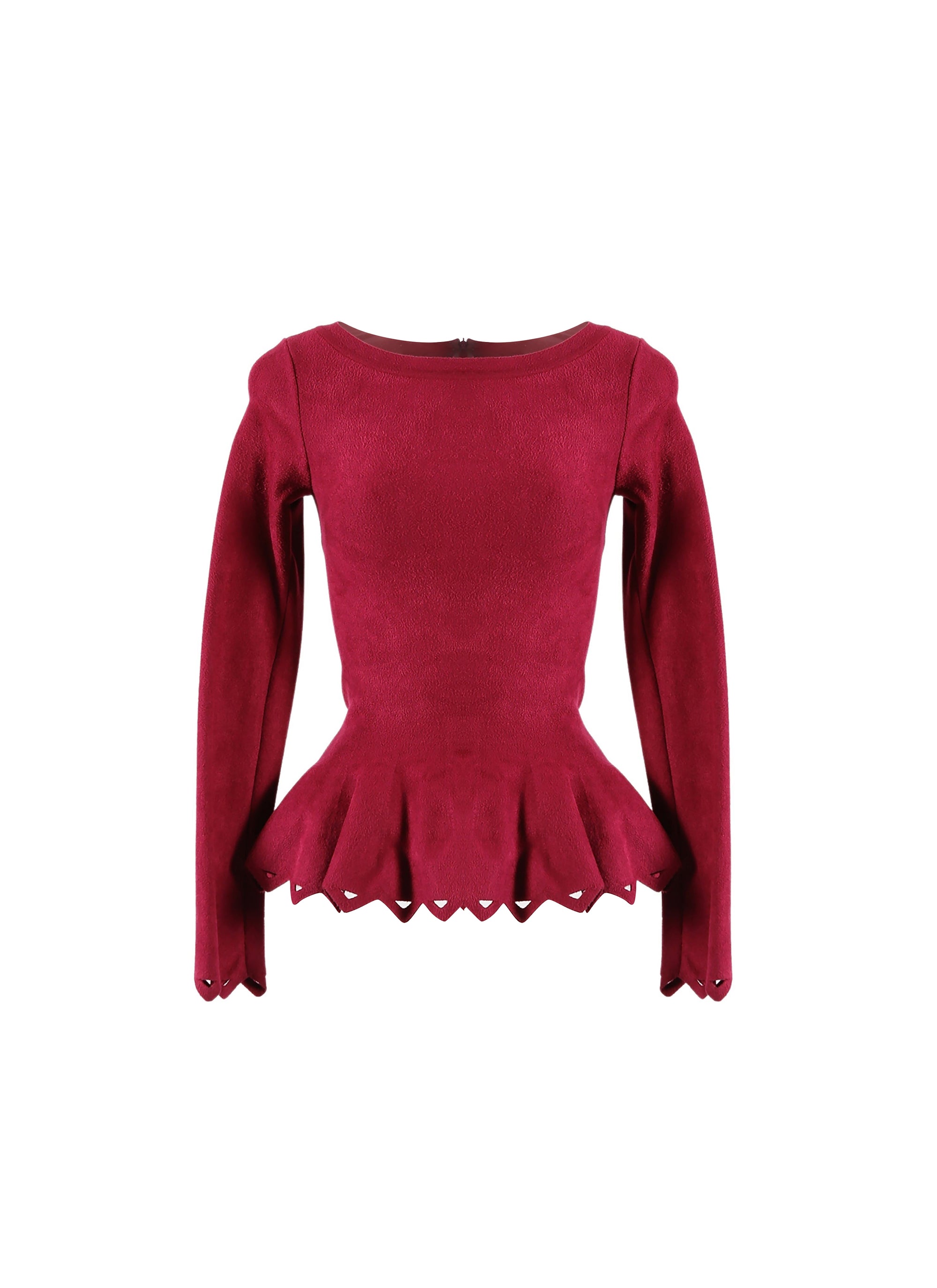 Pull à manches longues Trigone en maille - Rose Fuchsia