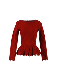 Pull à manches longues Trigone en maille - Rouge