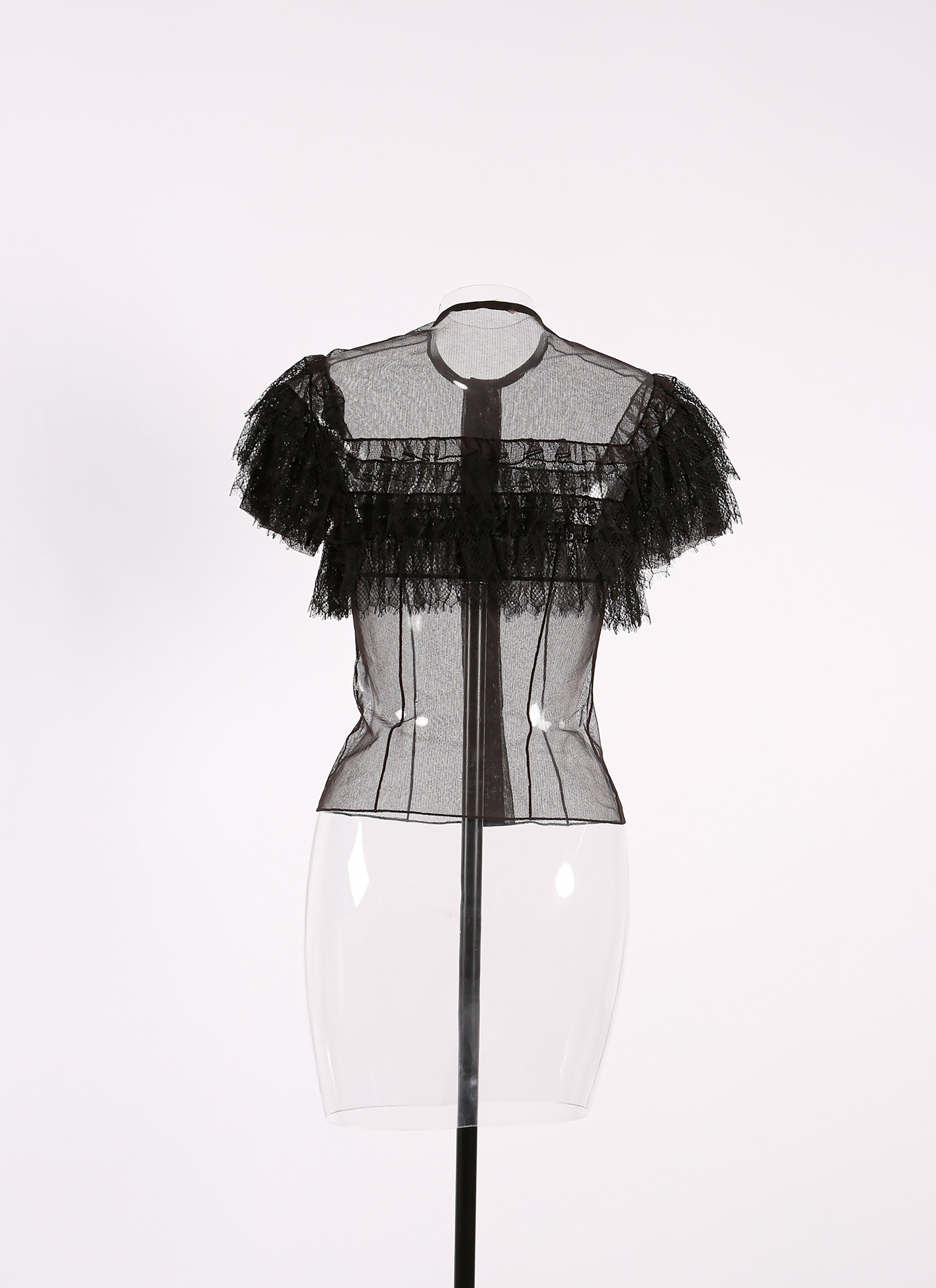 Chemise sans manches en tulle - Noir
