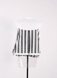 Chemise à manches courtes "Art Déco" - Blanc & Noir