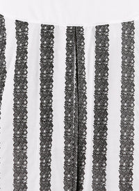 Chemise à manches courtes "Art Déco" - Blanc & Noir